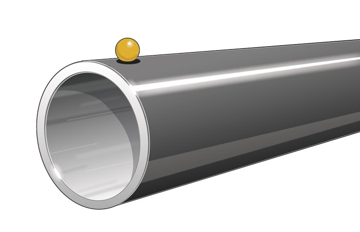 Illustration of a bead sight on a shotgun. 